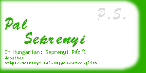 pal seprenyi business card